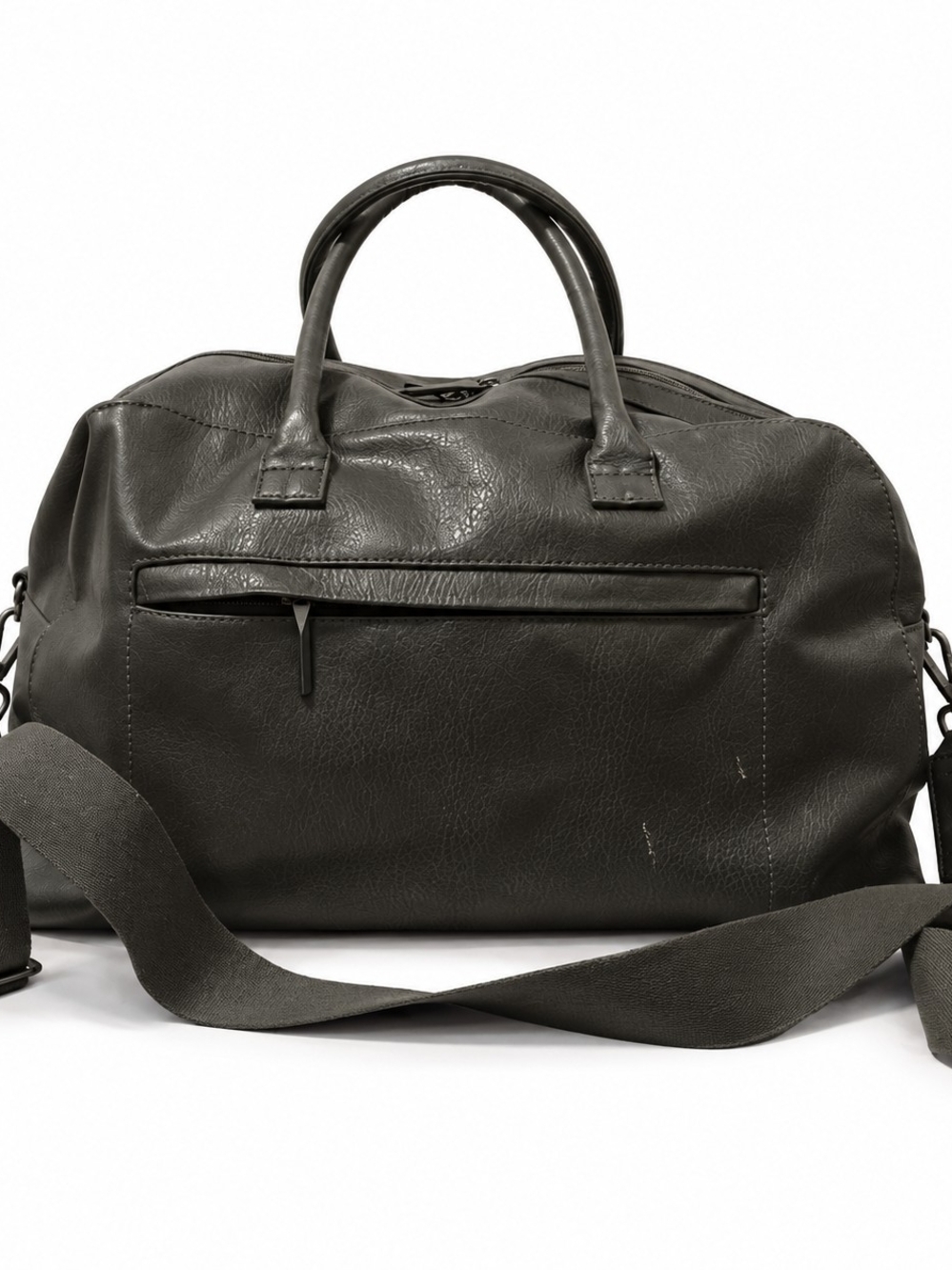 Matt & Nat Dark Gray Vegan Leather Duffel Bag.
